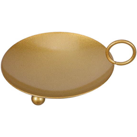 Luxshiny Wrought Iron Candle Plate Holder with Stable Base Decorative Metal Tray for Home Or Ceremony