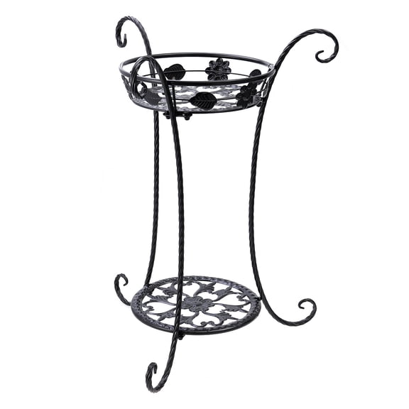Luxshiny Wrought Iron Flower Pot Rack Rectangular Shape for Homeowners Office Workers 1Set 21.5x14.9x8.7in
