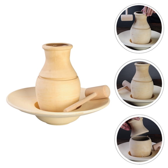 Luxshiny Yellow Ceramic Earthenware Pot for Stewing and Soup Cooking, Lightweight and Compact for Outdoor Storage