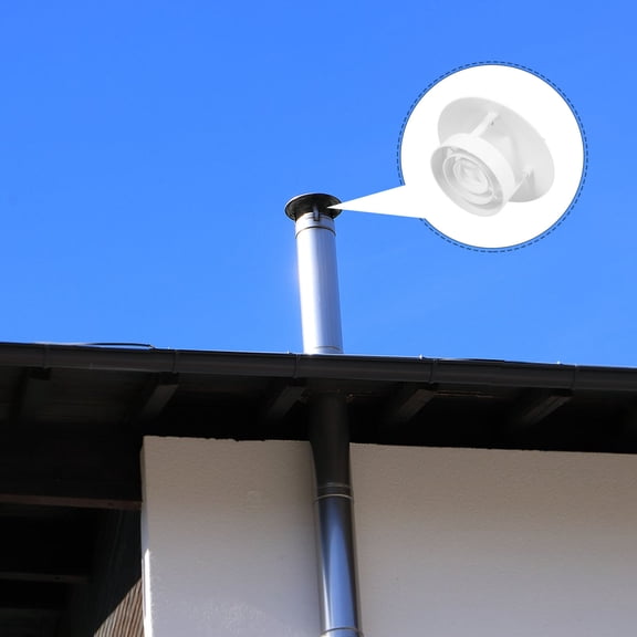 Luxshiny White Smoke Tube Cover with Rainproof Chimney Vent for Fireplace Protection
