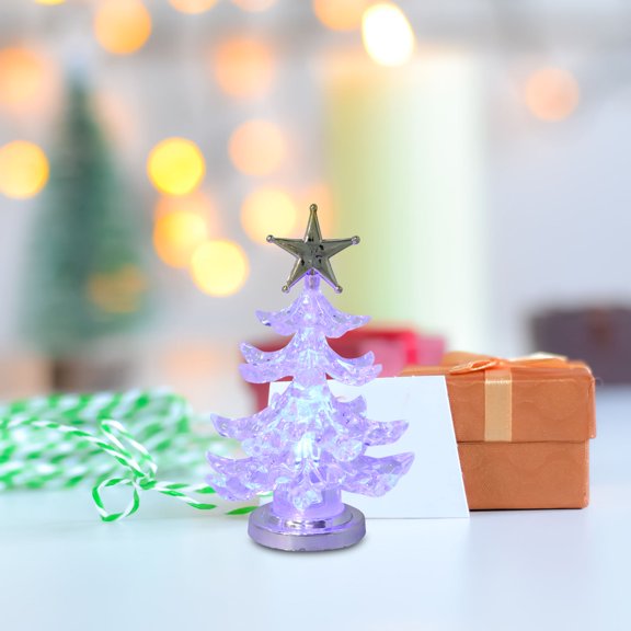Luxshiny Golden Christmas Tree Night Light 7-Color Rgb Multicolor for Home and Office Decor