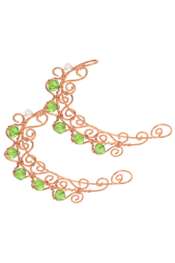 Fairy Elf Ear Cuff Copper Rhinestone Earrings for Women 1 Pair