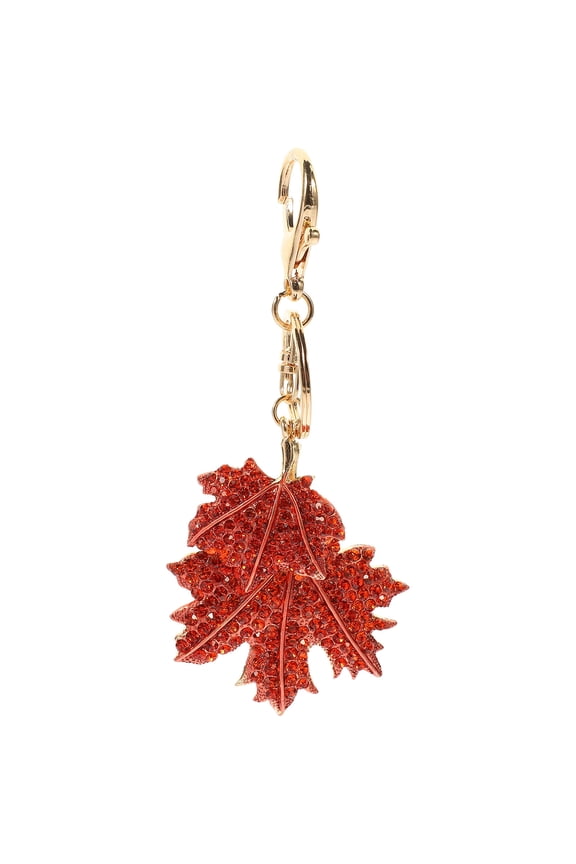 maple leaf charms Maple Leaf Shape Key Ring Red Zinc Alloy 1Set Gift for Family Members and Friends