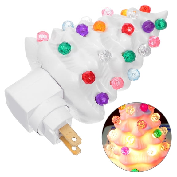 Luxshiny rotating plug night light Christmas Tree 1Set White with 360 Degree Rotating Plug for Bathroom and Kitchen Use