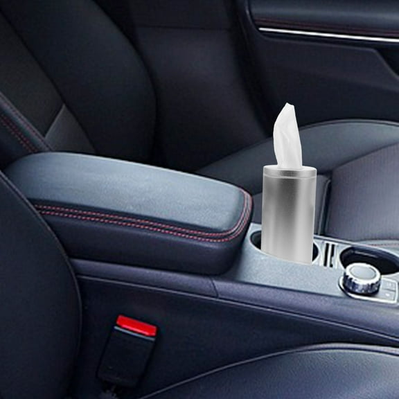 Luxshiny round tissue box for car aluminum tissue holder with sleek modern design 1Set