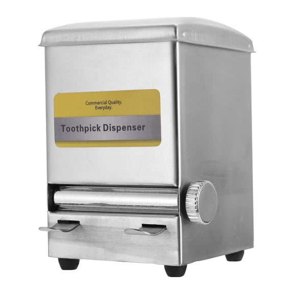 Luxshiny Household Toothpick Holder Stainless Steel Toothpick Dispenser for Coffee Shop and Home