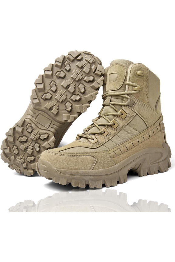 Luxsines Boots, Mens Orthopedic Anti Puncture Work Boots, Waterproof Combat Boots, Outdoor Slip On Tactical Boots