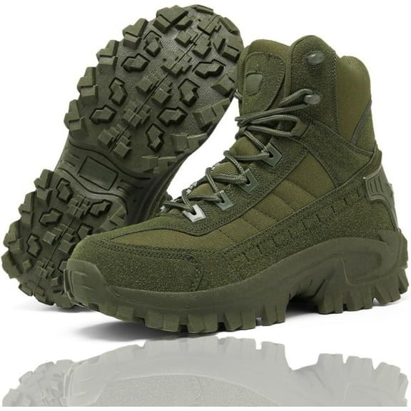 Luxsines Boots, Mens Orthopedic Anti Puncture Work Boots, Waterproof Combat Boots, Outdoor Slip On Tactical Boots
