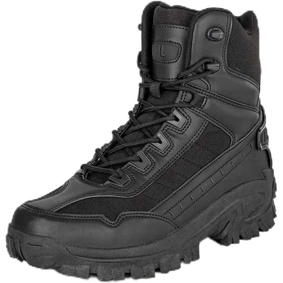 Luxsines Leather Boots, Mens Orthopedic Support Anti-Puncture Work Boots Waterproof Anti-Sprain Hiking Boots