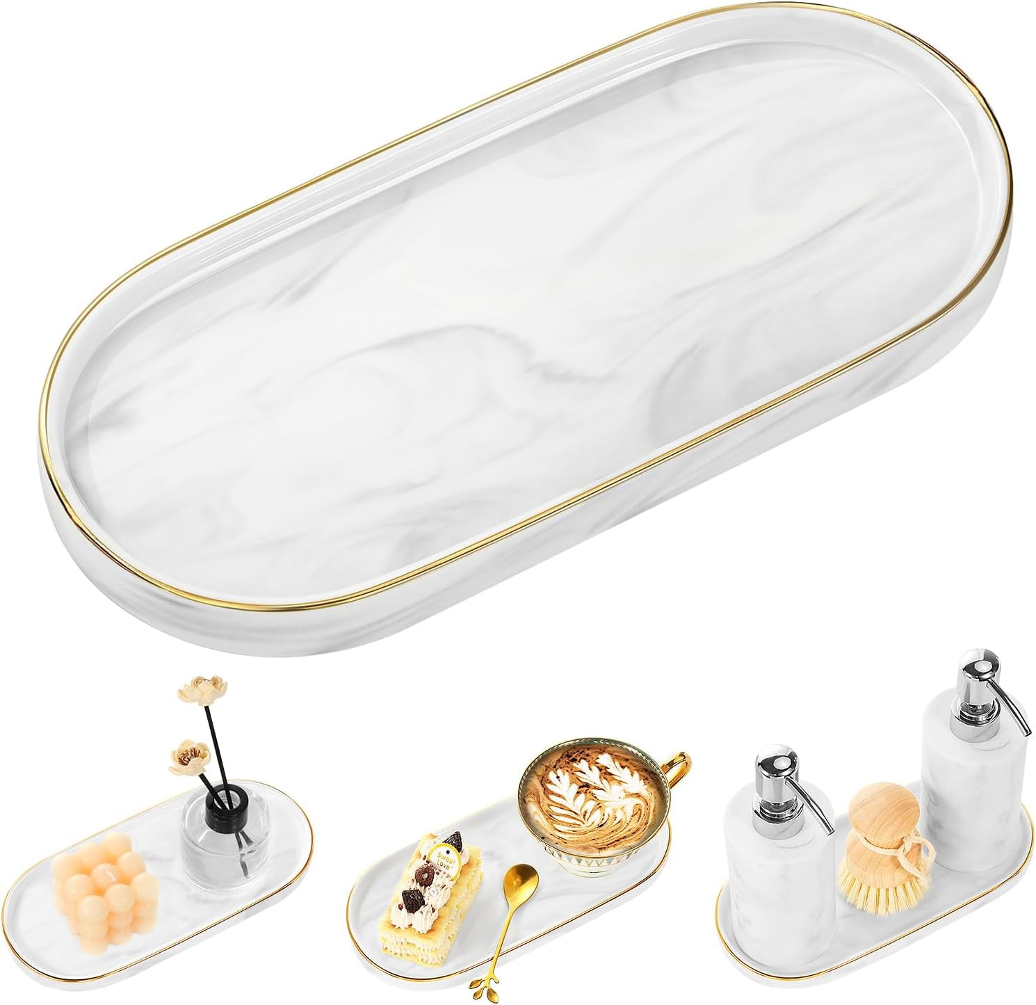 Spacewiser Countertop and Vanity Tray - Small 7.7 Silicone Soap Dispenser  Tray, Shatterproof Flexible Bathroom Tray, Kitchen Sink Tray for Soap  Bottles, Key Trinket Ring Tray, Original Silicone Tray 
