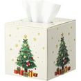 thumbnail image 1 of Luxspire Christmas Tissue Box Cover, 5.51" Square Tissue Box Cover with Magnetic Closure, Tissue Box Holder Christmas Decor for Living Room Bedroom Countertop Cars Hotels, Christmas Tree, 1 of 7