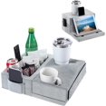 thumbnail image 1 of Luxspire Couch Cup Holder Tray, Couch Cup Holder Pillow with 8 Holes and Side Pocket, Tablet Pillow Couch Caddy for iPad/Drinks/Remote Control/Snacks Holder, Gray, 1 of 7