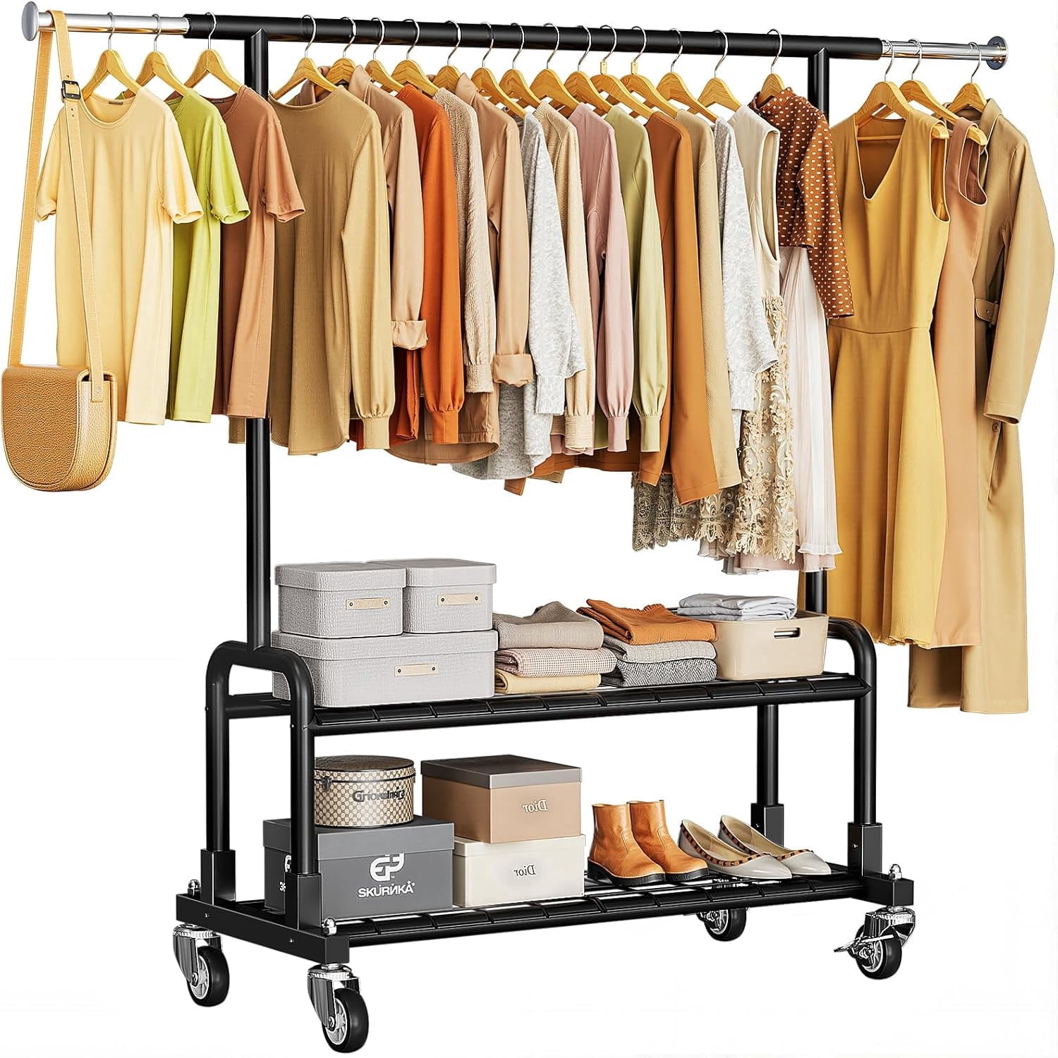 Walmart Racks Luxspire Heavy Duty Clothes Rack, Clothing Rack Load 600 LBS, Rolling ...