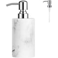 thumbnail image 1 of Luxspire Soap Dispenser, Marble White Lotion Soap Dispenser Bottle, Refillable Shampoo Container, Stainless Steel Pump Hand Soap Resin Dispenser for Bathroom, Kitchen, 10.8oz/320ml - Gravel White, 1 of 13