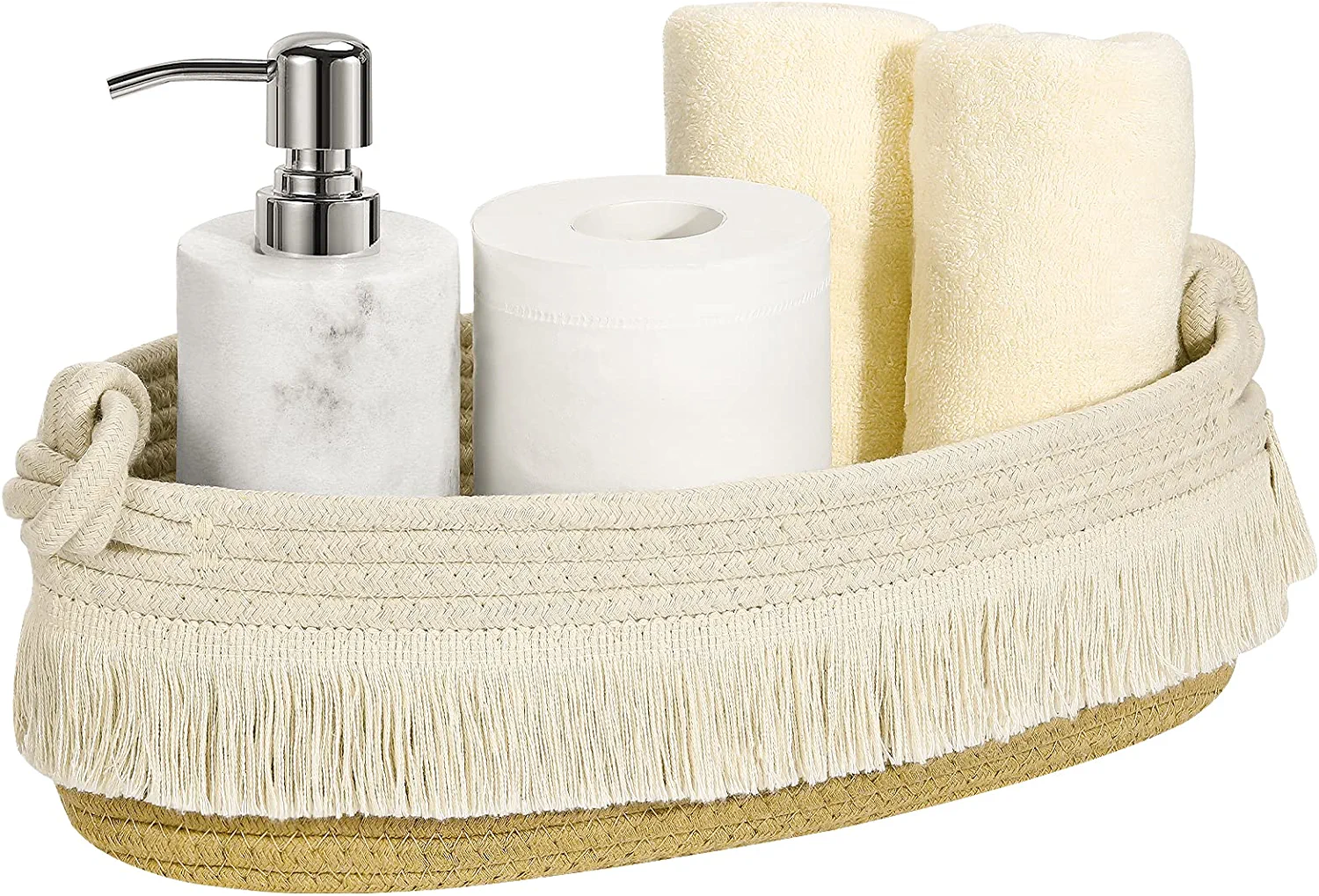 Luxspire Storage Basket, Boho Toilet Paper Basket, Handmade Cotton Rope