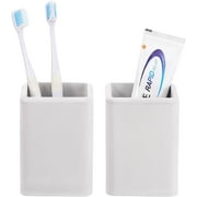 Luxspire Toothbrush Holders 【2 Pack】, Fast Drying Toothbrush Holders for Bathroom, Diatomite Toothbrush Cups Electric Toothbrush and Toothpaste Holder for Bathroom Countertop, Light Gray