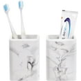 thumbnail image 1 of Luxspire Toothbrush Holders 【2 Pack】, Fast Drying Toothbrush Holders for Bathroom, Diatomite Toothbrush Cups Electric Toothbrush and Toothpaste Holder for Bathroom Countertop, Marble, 1 of 8