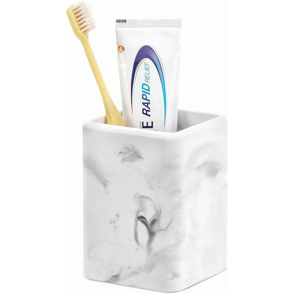 Luxspire Toothbrush Holders, Fast Drying Toothbrush Holders for Bathroom, Diatomite Toothbrush Cups Electric Toothbrush and Toothpaste Holder for Bathroom Countertop, Marble
