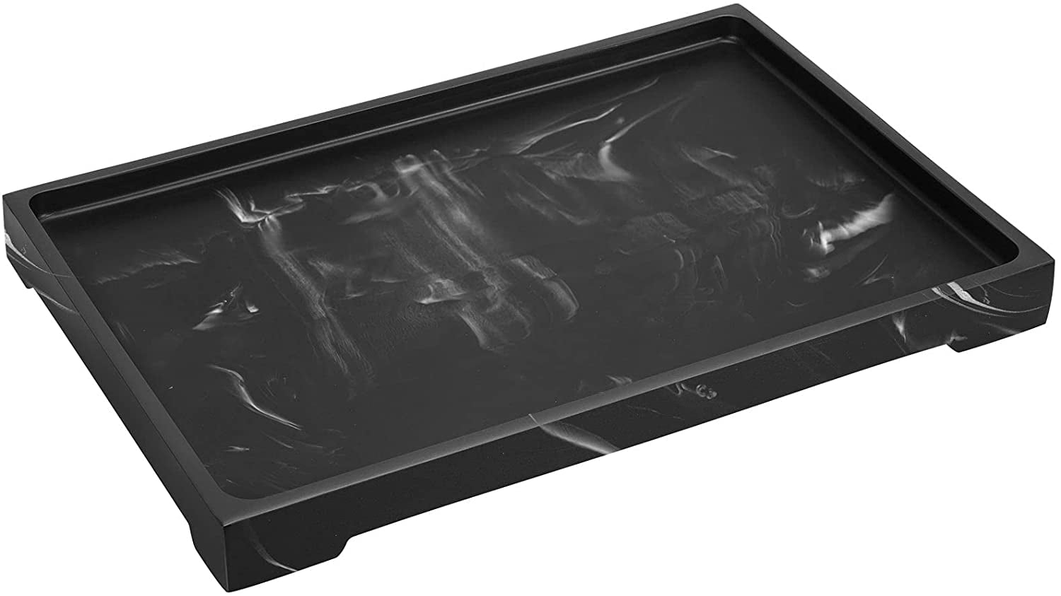 Luxspire Vanity Tray, 6x 10 Rectangle Matte Black Bathroom Tray