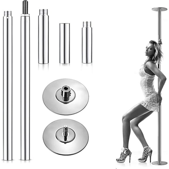 Luxton Dancing Pole - Adjustable & Portable Stripper Pole - Heavy-Duty Steel Fitness Equipment - Static & Spinning Dance Pole for Exercise, Gym, Clubs - with Installation Tools