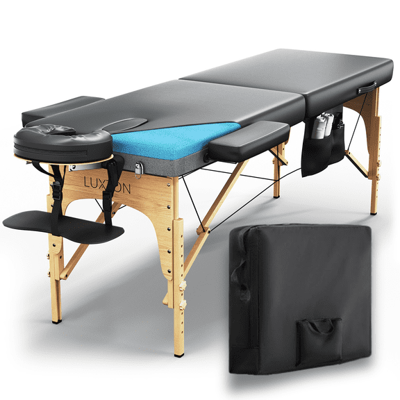 Luxton Home Premium Memory Foam Massage Table - Easy Set Up - Foldable & Portable