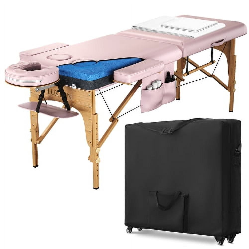 iMeshbean 5 layers Memory Foam & Latex Massage Table Bed Mattress Topper  with Elastic Straps and Non-Slip Particles to secure to Table ((Massage  Table Not Included)) 