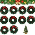 thumbnail image 1 of Luxtrada 10/5 Pcs 2.4inch Mini Christmas Wreaths Dollhouse Miniature Christmas Tree Decoration Garland Wreath Mini Craft Wreaths Winter Snow Ornaments, 1 of 10