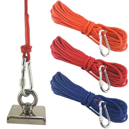 Luxtrada 10-Meter Fish Nylon Rope Fishing Magnet Accessories with hook (Red)