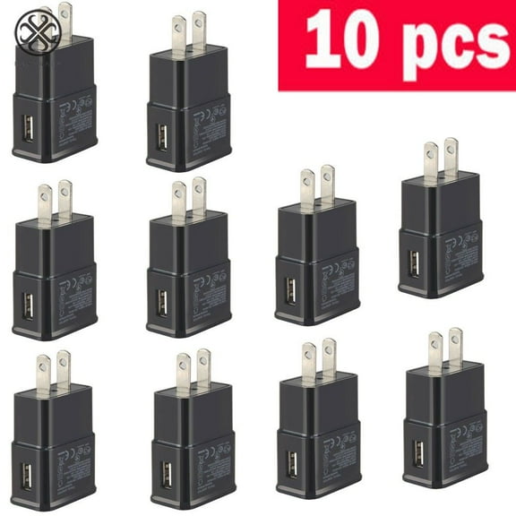 Luxtrada 10 Pack: Universal AC USB Wall Charger Cube for for iPhone 11 Pro Max/X/8/7, iPad, Samsung Phones and More USB Charging Block