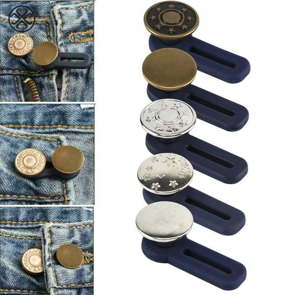 Luxtrada 10Pcs Jeans Retractable Button Adjustable Detachable Extended Button For Pants