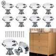 thumbnail image 1 of Luxtrada 10Pcs Round Crystal Glass Door Knobs Cabinet Drawer Pull Handle with Screws, 1 of 8