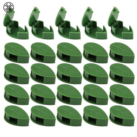 Luxtrada 10pcs/50pcs Plant Climbing Wall Fixture Clips Self-Adhesive Hook Vines Traction Invisible Holder Supporting Wire Fixing Green Leaf Simulation for Garden Wall Clip