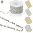 thumbnail image 1 of Luxtrada 11-Yard Crystal Rhinestone Close Chain Trimming Claw Chain, Crystal Bead Chain - Craft and Decoration Chain, Silver, 3mm Crystals, 1 of 1