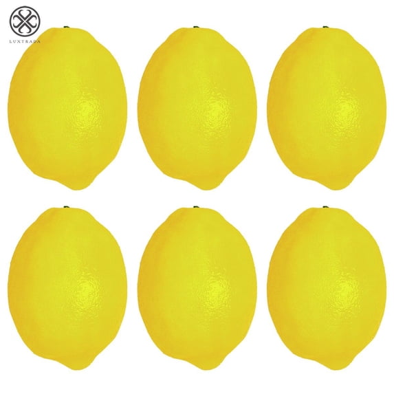 Luxtrada 12/6pcs Fake Lemon Artificial Fruits Lifelike Lemons Simulation Lemon Green and Yellow Lemon Mixed Set for Home Fruit Shop Supermarket Desk Office Or Props