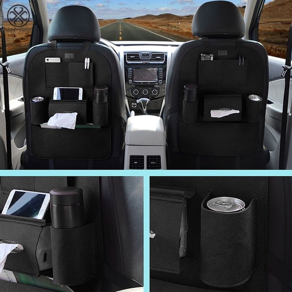 Luxtrada 2/1 Pack Car Seat Back Organizer, Auto Seat Multi-Pockets Travel Storage Bag Universal Car Storage Back Seat Organizer Holder Waterproof Multi-Pocket