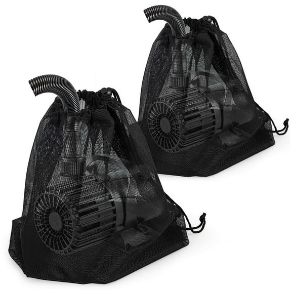 Luxtrada 2/1pcs Pump Barrier Bag, Pond Pump Filter Bag, Black Media Bag Large Pump Mesh Bag for Outdoor Water Ponds Filters