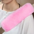 thumbnail image 1 of Luxtrada 2 Pack Soft Faux Sheepskin Car Seat Belt Pad, for All Car Owners for a More Comfortable Driving (Pink), 1 of 5
