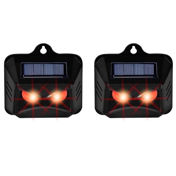 Luxtrada 2 Pack Solar Nocturnal Animal Repeller, Solar Powered Predator Eye Nighttime Animal Deterrent Devices with Red LED Lights for Garden Yard Farm Chicken Coop