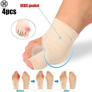 Luxtrada 2 Pair/4pcs Hallux Valgus Toes Corrector Big Toe Separator Protector Bunion Sleeve Straighteners Bunion Corrector Regulator Sock Feet Care Tool