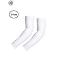 thumbnail image 1 of Luxtrada 2 pair Stretchy Pullover UV Protective Compression Arm Sleeve for Men Women (White), 1 of 7