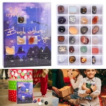 Luxtrada 2024 Christmas Easter Agate Fossils Advent Calendar, 24 Days Natural Healing Gemstones Minerals & Fossils Advent Calendar Rocks Collection for Kids (Purple)