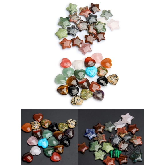 Luxtrada 20PCS Engraved Spiritual Healing Meditation Palm Stones Reiki Chakra Crystal Engraved Chakra Stone Chakra Stone Set