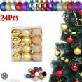 thumbnail image 1 of Luxtrada 24pcs(30mm)(1.57inch) Plastic Christmas Ball Ornaments Decorative Xmas Balls Baubles Set, Christmas Balls Shatterproof for Xmas Trees Wedding Party Home Decor (Gold), 1 of 9