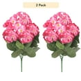 thumbnail image 1 of Luxtrada 2PCS 14.2'' Artificial Geraniums Silk Flowers Plants Home Outdoor Decor Garden Ruby Red (Pink), 1 of 7
