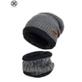 thumbnail image 1 of Luxtrada 2PCs/Set Womens Mens Winter Hat Warm Thick Beanie Cap + Scarf for Winter Knit Ski Beanies (Gray), 1 of 6