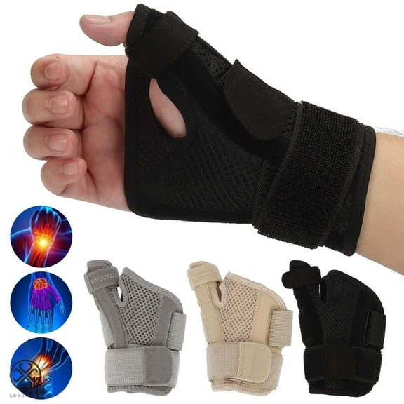 Luxtrada 2pcs Reversible Thumb Brace & Wrist Stabilizer splint for Arthritis, Tendonitis, Comfortable, Durable, Breathable and Lightweight  For Left Right Hand
