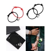 Luxtrada 2pcs Magnetic Couple Bracelets for Women Men, Heart Shaped Attraction Matching Bracelet Lover Gifts for Boyfriend Girlfriend with Box