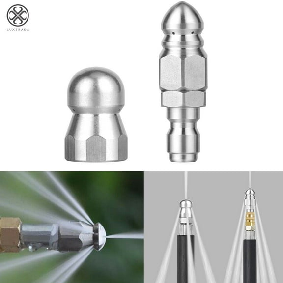 Luxtrada 3/8'' Male Pressure Washer Drain Sewer Cleaning Pipe Jetter Rotating Nozzle