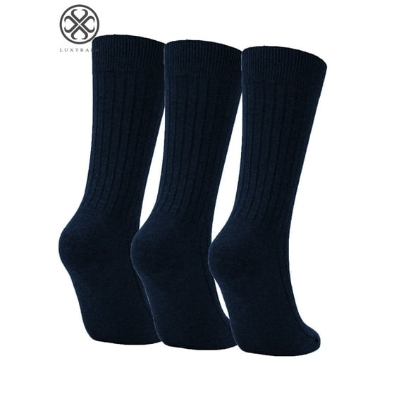 Luxtrada 3 Pairs Cotton Half Cushioned Crew Socks Men's Works Socks Cotton Crew Athletic Socks