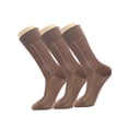 thumbnail image 1 of Luxtrada 3 Pairs Mens Silk Socks Sheer Men Dress Socks Ultra Thin Striped Socks Summer Cool Crew Socks "Coffee", 1 of 5